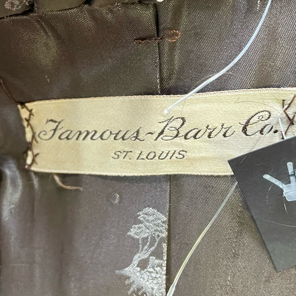 Vintage 60s Famous-Barr Co Brown Teddy Faux Fur Knee Length Coat Womens L/XL - Picture 10 of 10